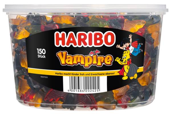Haribo Vampire, Fruchtgummi mit Lakritz, 150 ST/DS