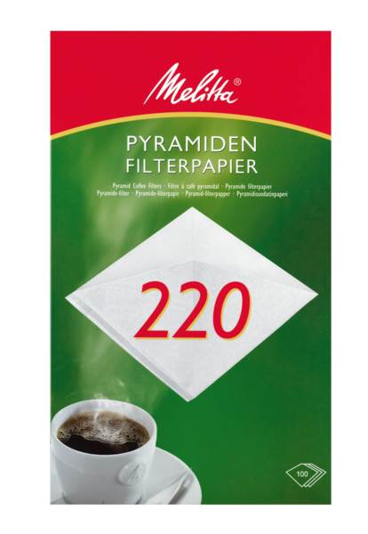 Melitta Pyramiden-Filterpapier SF 220, 100 Stück, (1014228) 1 PK