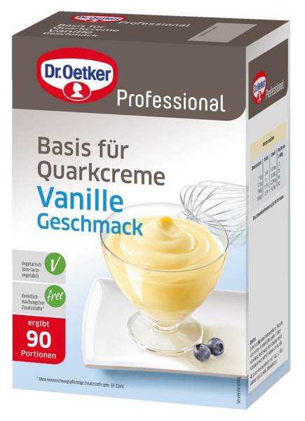 Dr.Oetker Professional Basis für Quarkcreme Vanille-Geschmack, ohne Kochen, (1-39-208201) 1 KG/FS