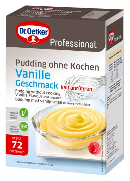 Dr.Oetker Professional Pudding ohne Kochen Vanille-Geschmack, Instant, (1-39-251506) 1 KG/FS