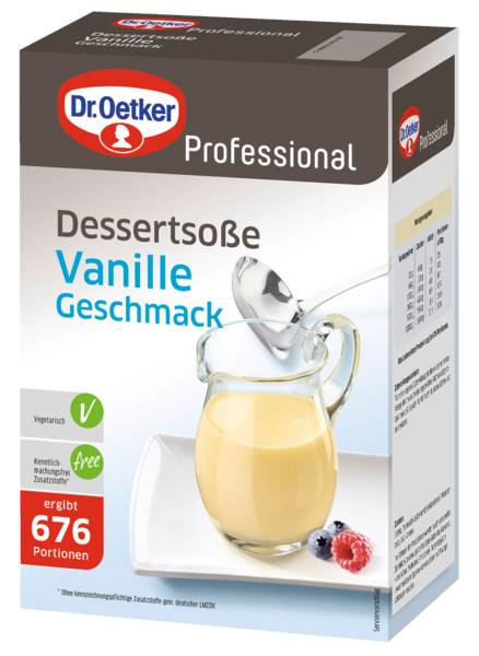 Dr.Oetker Professional Dessertsoße Vanille-Geschmack, Pulver, zum Kochen, (1-39-252353) 1 KG/FS