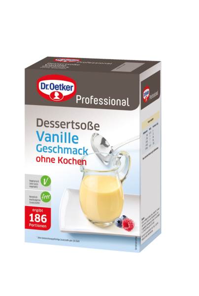 Dr.Oetker Professional Dessertsoße Vanille-Geschmack, Pulver, ohne Kochen, (1-39-206072) 1 KG/FS