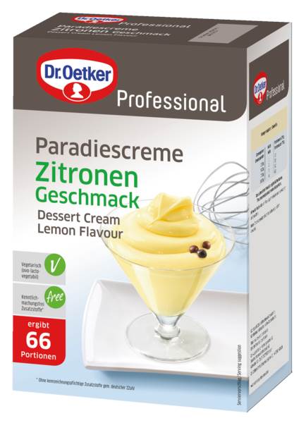 Dr.Oetker Professional Paradiescreme Zitrone, ohne Kochen, (1-39-204643) 1 KG/FS
