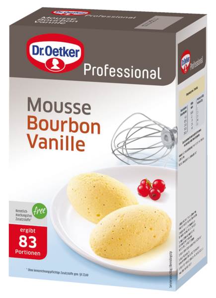 Dr.Oetker Professional Mousse Vanille, ohne Kochen, (1-39-204211) 1 KG/FS