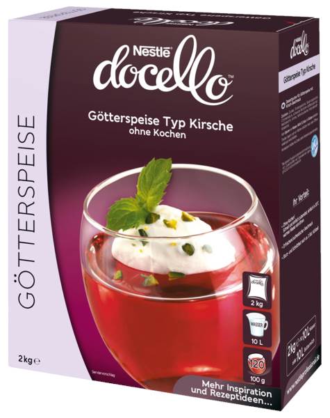 Nestlé docello Götterspeise Kirsch-Geschmack, Instant, (12137296) 2 KG/FS