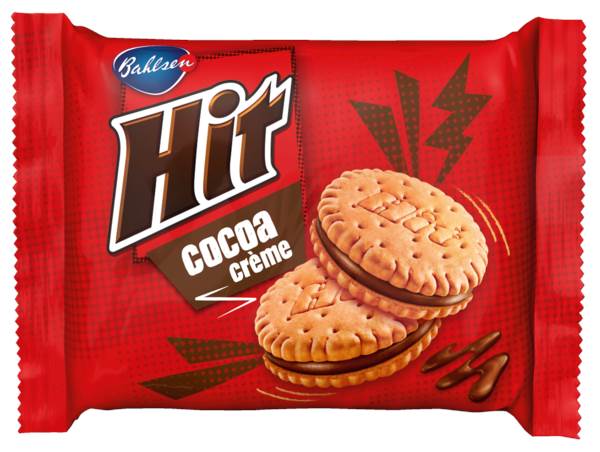 Bahlsen Hit, Doppelkeks mit Kakao-Cremefüllung, 2er Portion à ca. 27 g, 45 PO/KT