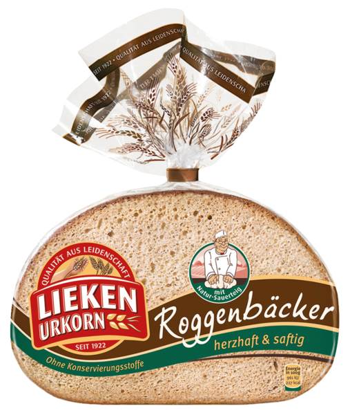 Lieken Roggenbäcker, Roggenmischbrot geschnitten, 0,5 KG/PK