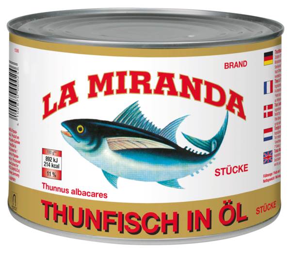 Thunfisch Chunks (Stücke), in Öl, 1705 G/DS Abtropfgewicht: 1260g,