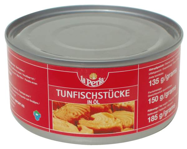 Thunfisch Chunks (Stücke), in Öl, 185 G/DS Abtropfgewicht: 130g