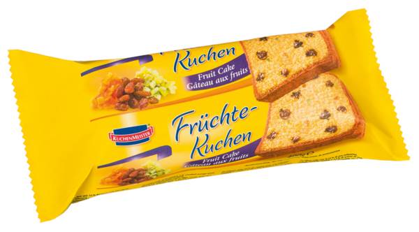 Kuchenmeister Früchte Kuchen, Rührkuchen mit Rosinen und Kanditen, ohne Glasur, 0,4 KG/PK