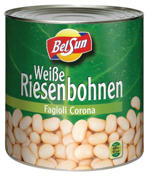 Corona Bohnen, groß, weiß, ATG:1500g, 2650ml, 2650 ML/DS