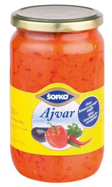 Sofko Ajvar, Paprikamark, Nettogewicht: 680g, 720ml, 720 ML/GL
