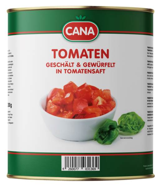 Tomaten, gewürfelt,  ATG:2100g, 3100ml, 3100 ML/DS