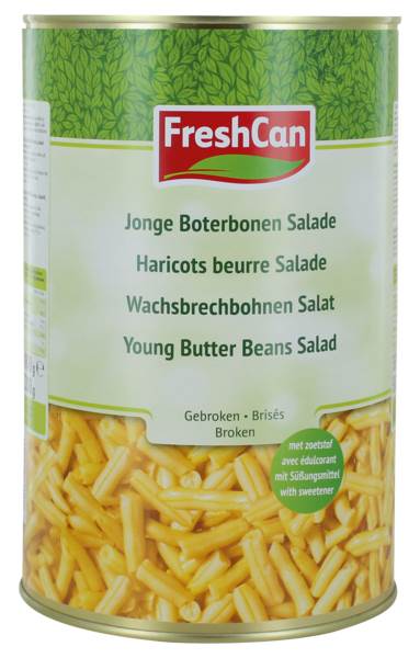Freshcan Wachsbohnensalat, mit Süßstoff, ATG:2200g, 4250ml, 1 DS 1 BE = 300 g