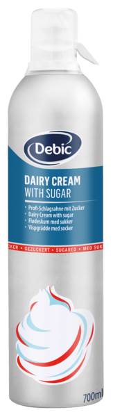 Debic Schlagsahne gesüßt, sprühfertig, 35% Fett, 700 ML/DS ungekühlt haltbar