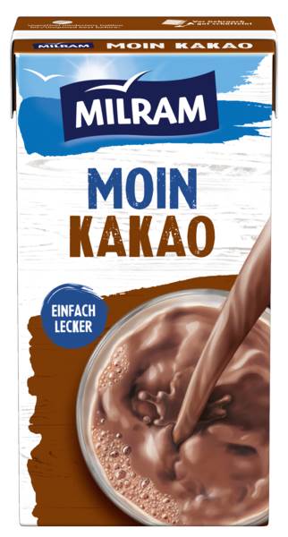 Milram MOIN H-Drink Kakao, 0,3% Fett, mit Trinkhalm, 500 ML/PK ungekühlt haltbar