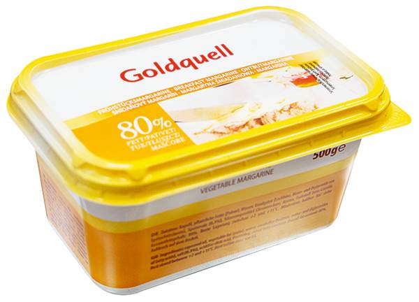 Goldquell Margaryna roślinna, śniadaniowa 80% 0,5 KG/KU