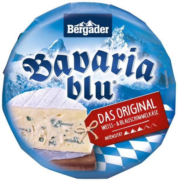 Bergader Bavaria Blu, Weichkäse, Kuhmilch, 70% Fett i. Tr., Deutschland, ca. 1,2 KG/ST
