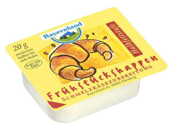 Bayernland Schmelzkäse, sortiert, 35%-55% Fett i.Tr., Deutschland, 20g, 60 ST/KT je 20 x Kräuter, Sahne, Frühstückshappen