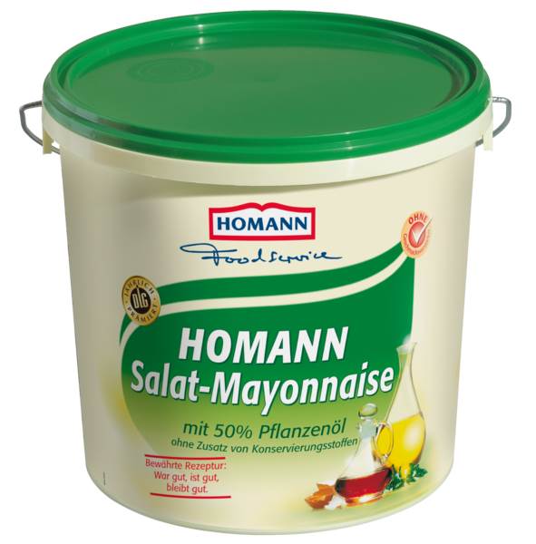Homann Salatmayonnaise, ohne Konservierungsstoffe, 50% Fett, 10 KG/EI