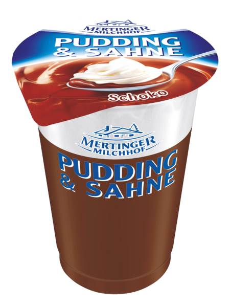 Mertinger Milchhof Pudding & Sahne, Schoko, 3,1% Fett, 125 G/BE