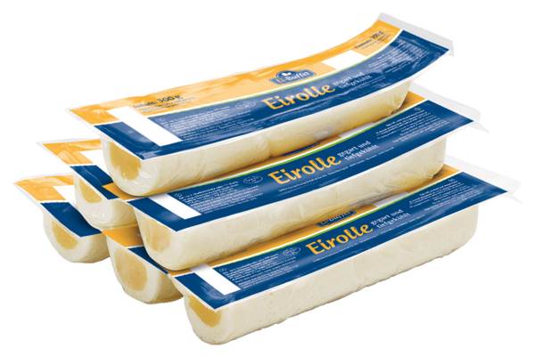 Eibuffet TK Eirolle, Eier aus Bodenhaltung, fix und fertig, 300 G/ST kann mit einem Eirollen-Schneider in gleiche Scheiben geschnitten werden,