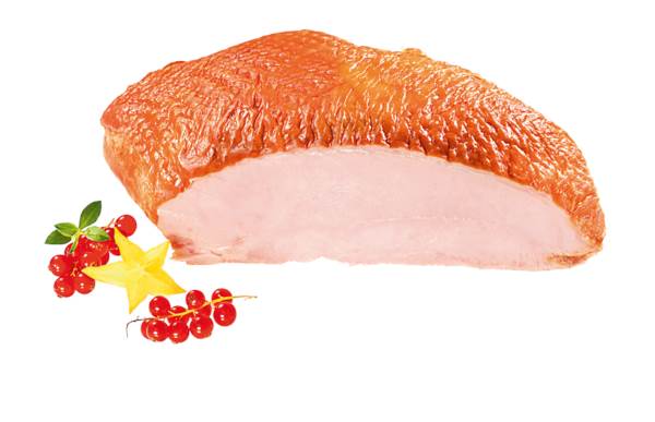 Holsteiner Putenräucherei Putenbrustfilet, heißgeräuchert, gepökelt, 1/1 Filetstück, 3 KG/ST
