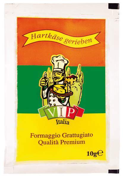 Hartkäse gerieben, 32% Fett i.Tr., Italien, 10g, 100 BT/KT