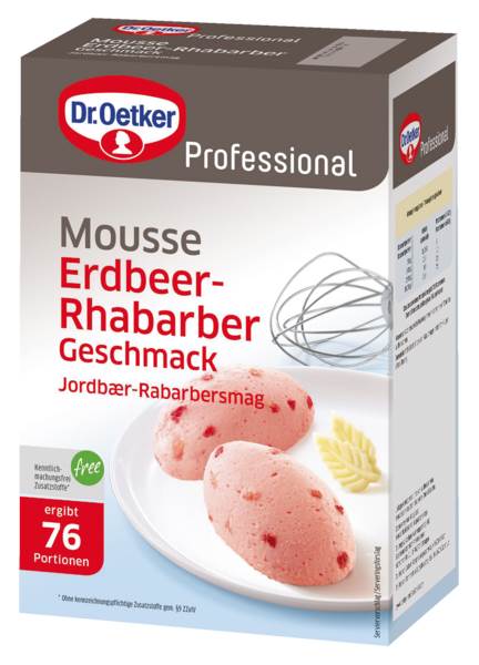 Dr.Oetker Professional Mousse Erdbeer-Rhabarber, ohne Kochen, (1-39-204300) 1 KG/FS