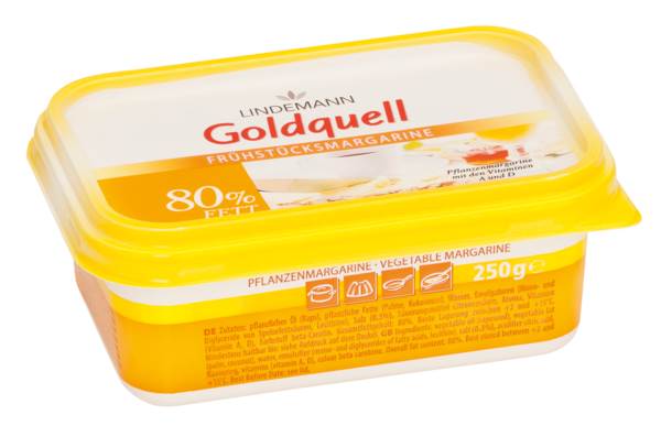 Goldquell Frühstücksmargarine, 250 G/BE