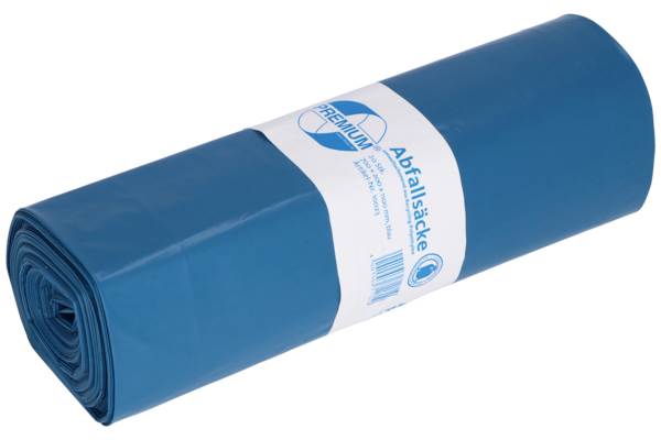 Deiss Müllsäcke, blau, 60my, 700+200x1100mm, 140 Liter, 20 Stück, (10023) 1 RO
