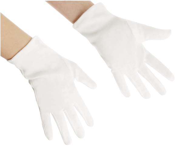Mensch Baumwoll-Handschuh "Blanc", Gr. M, 12 Paar, kochfest, (2715) 1 PK