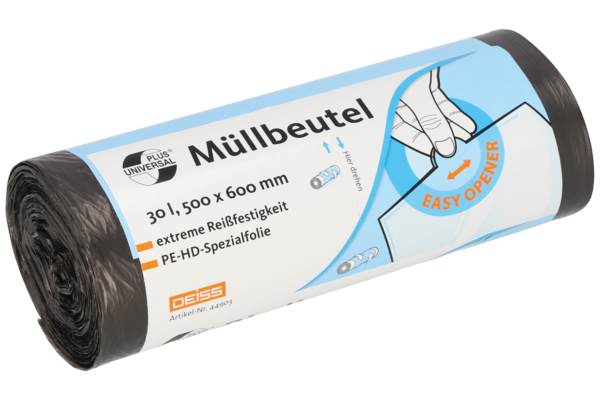 Deiss Müllbeutel, grau, 500x600mm, 7,5my, 30 Liter, 50 Stück, (44903) 1 RO