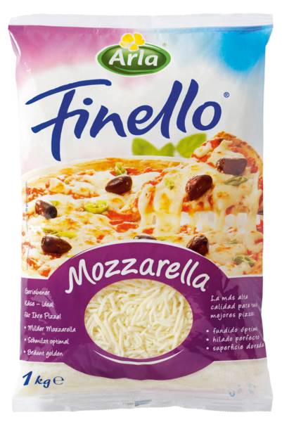 Arla Mozzarella gerieben, Frischkäse, 40% Fett i.Tr., Dänemark, 1 KG/BT