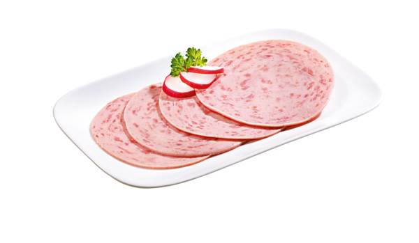 Base Culinar Jagdwurst "Norddeutsche Art", Brühwurst, gefächert, ca. 28 Scheiben/Pk, 0,5 KG/PK Kaliber 105, mit mittelgrober Fleischeinlage, nach dtsch.Rezeptur,