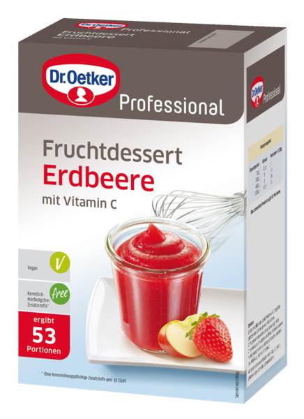 Dr.Oetker Professional Fruchtdessert Erdbeer, ohne Kochen, (1-39-203702) 1 KG/FS