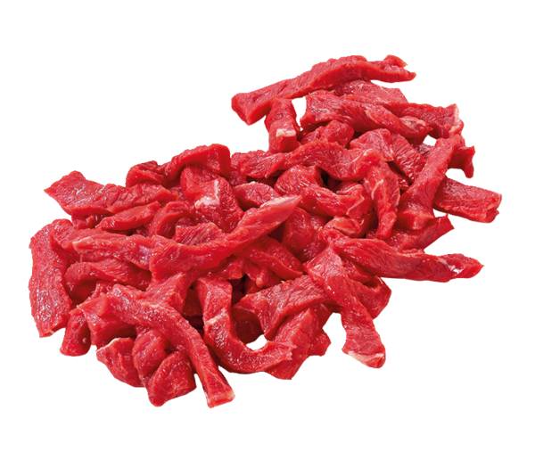 Meisterfrisch rundvlees reepjes van de schouder 1x1x3cm 1 KG