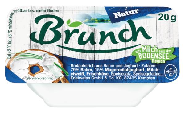 Brunch Brunch Natur, Brotaufstrich, 22% Fett i. Tr., Deutschland, Stück à 20 g, 100 ST/KT