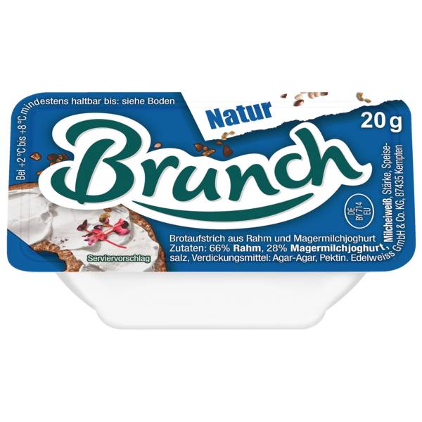 Brunch Brotaufstrich Classic, Deutschland, 20g, 100 ST/KT aus frischem Rahm und Joghurt, 20% Fett absolut