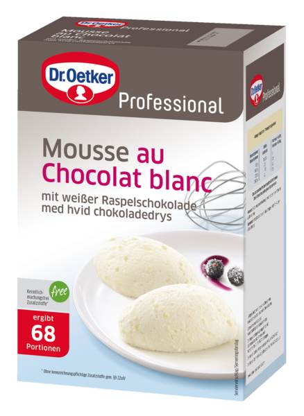 Dr.Oetker Professional Mousse au Chocolat blanc, ohne Kochen, (1-39-204380.) 1 KG/FS