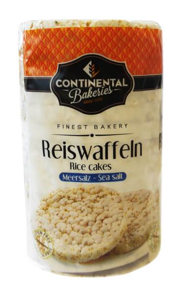 Continental Bakeries Reiswaffeln mit Meersalz, glutenfrei, 100 G/PK