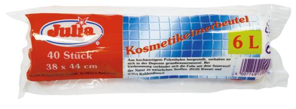 Julia Kosmetikeimer-Beutel, transparent, 38x44cm, 5-6 Liter, 10my, 40 Stück, (J00948) 1 RO