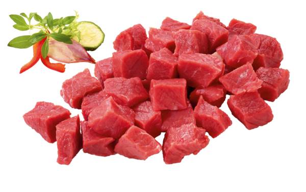 Star Culinar deutsches Kalbsgulasch, rosé, Keule, Würfelgröße ca2,4x2,4cm, 1 KG