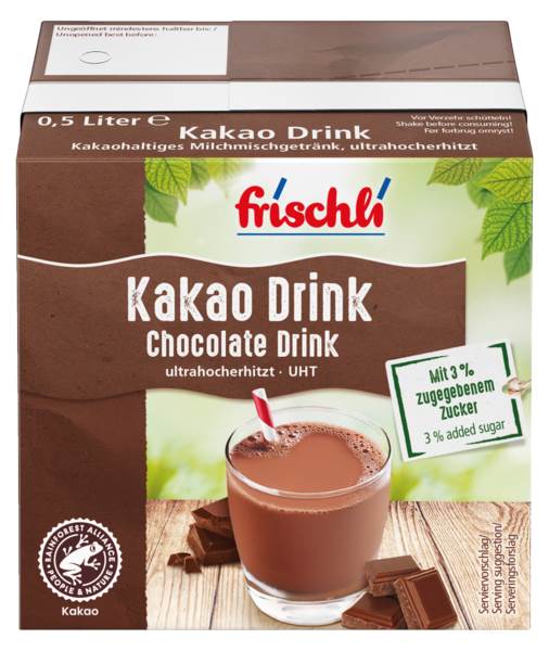 Frischli H-Kakao Drink, 0,3% Fett, 500 ML/PK ungekühlt haltbar