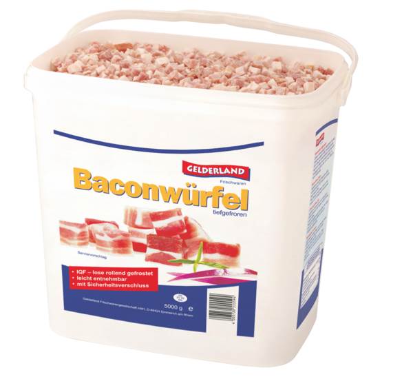 TK GFG Gelderland TK Bacon-Würfel - zum Garen, kaltgeräuchert, Würfelmaße ca. 8 x 8 x 8 mm, 5 KG/EI