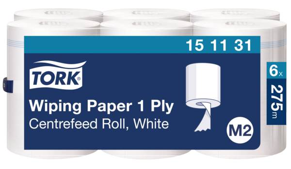 Tork Einmalhandtuch, hochweiß, 1lagig, 6 Rollen, (151131) 1 KT