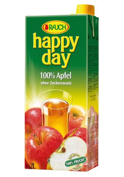 Happy Day Apfel Saft 100%, 2 L/PK