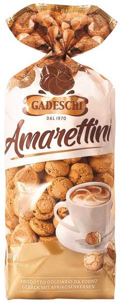 Gadeschi Amarettini, oryginalne włoskie ciasteczka migdałowe, 200 GR/PA