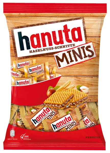 Ferrero Hanuta Minis, Mini-Haselnuss-Schnitten, 200 G/BT