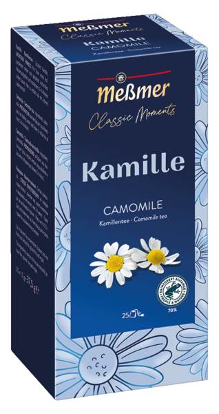 Meßmer Classic Moments Kamillentee, einzeln kuvertiert, Tassenportionen à 1,5 g, 25 BT/PK